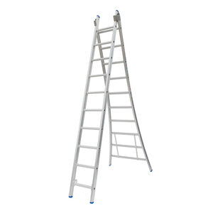 Solide 2 x 10 sp. Bouwladder 2-delig uitgebogen voet Type CB 2 x 10 sp. Bouwladder 2-delig uitgebogen voet Type CB