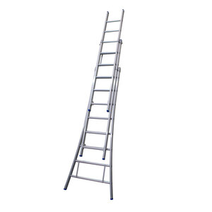Solide 3 x 8 sp. Bouwladder 3-delig open voet dubbelzetbaar Type DB 3 x 8 sp. Bouwladder 3-delig open voet dubbelzetbaar Type DB