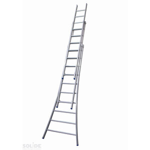 Solide 3 x 10 sp. Bouwladder 3-delig open voet dubbelzetbaar Type DB 3 x 10 sp. Bouwladder 3-delig open voet dubbelzetbaar Type DB