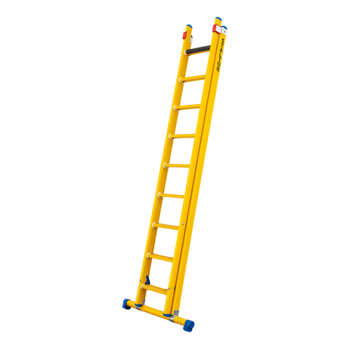 2 x 9 sp. Prof. 2-Delige Opsteekladder glasvezelversterkt + stabiliteitsbalk GVK Staltor 2 x 9 sp. Prof. 2-Delige Opsteekladder glasvezelversterkt + stabiliteitsbalk GVK