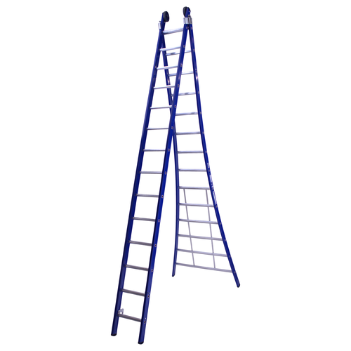 2 x 14 sp. Industrieladder 2-delig uitgebogen voet blauw Type Atlas DAS products 2 x 14 sp. Industrieladder 2-delig uitgebogen voet blauw Type Atlas