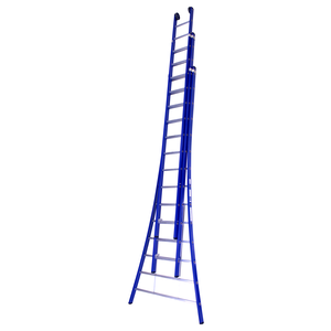 3 x 14 sp. Industrieladder 3-delig uitgebogen voet blauw Type Atlas