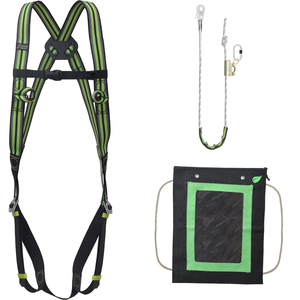 Kratos Complete set valbeveiliging Basic met werkpositielijn verstelbaar met draagtas Complete set valbeveiliging Basic met werkpositielijn verstelbaar met draagtas