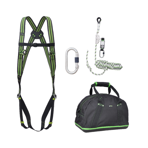 Kratos Complete set valbeveiliging Basic Daken Veiligheidslijn lijnklem 10 Stalen karabijnhaak