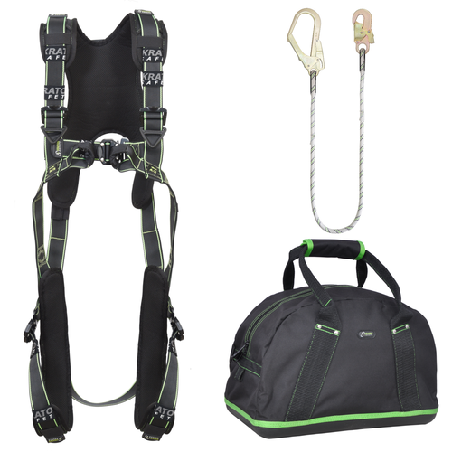 Complete set valbeveiliging Comfort met weerhoudingslijn en steigerhaak Kratos Complete set valbeveiliging Comfort met weerhoudingslijn en steigerhaak