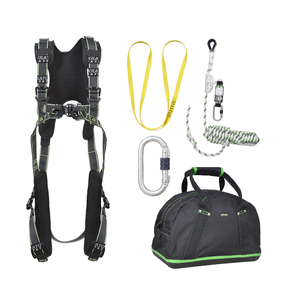 Complete set valbeveiliging Comfort Daken Veiligheidslijn lijnklem 10 Ankerstrop Stalen karabijnhaak