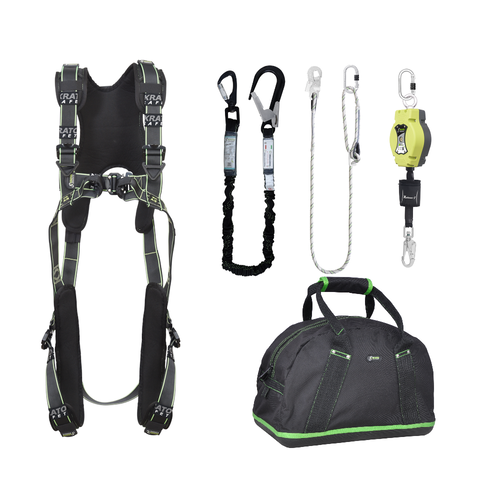 Kratos Complete set valbeveiliging Comfort Allround Valstopblok 6m Werkpositielijn 2m Leeflijn in elastische band