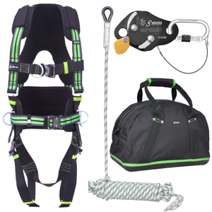 Kratos Complete set valbeveiliging Standaard-Plus Daken / Afdalen 20mtr met Compacte lijnklem Complete set valbeveiliging Standaard-Plus Daken / Afdalen 20mtr met Compacte lijnklem