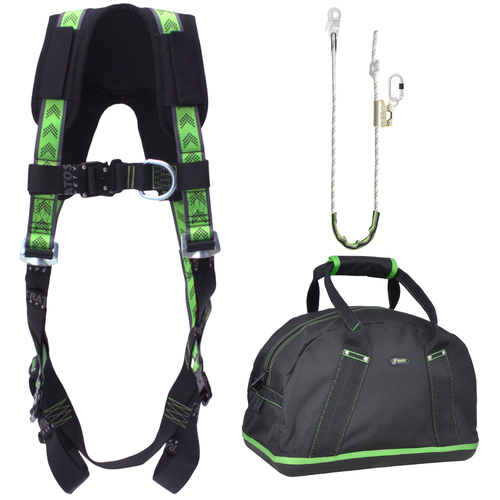 Complete set valbeveiliging Standaard-Plus met werkpositielijn verstelbaar Kratos Complete set valbeveiliging Standaard-Plus met werkpositielijn verstelbaar