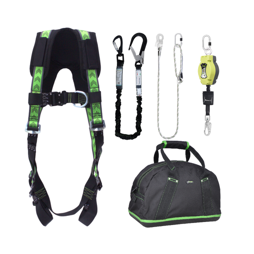 Kratos Complete set valbeveiliging Standaard-Plus Allround Werkpositielijn 2m Leeflijn in elastische band