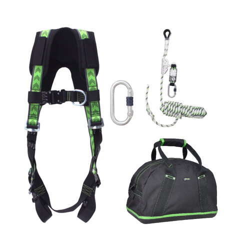 Kratos Complete set valbeveiliging Standaard-Plus Daken Veiligheidslijn lijnklem 10 Stalen karabijnhaak