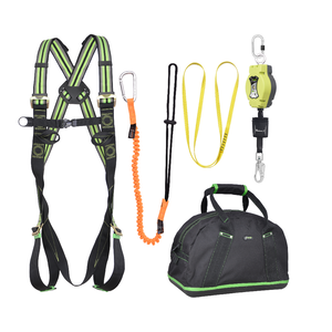 Complete set valbeveiliging Allround Basic Harnas II Valstopblok 6m Ankerstrop Uitrekb. gereedschapslijn