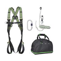 Kratos Complete set valbeveiliging Daken Basic Harnas II Veiligheidslijn lijnklem 10 Stalen karabijnhaak