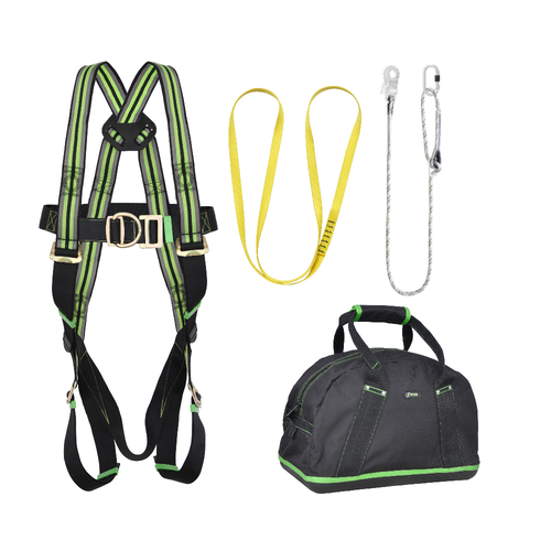 Kratos Complete set valbeveiliging Daken Antival harnas III Werkpositielijn 2m Ankerstrop