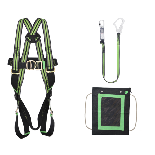 Complete set valbeveiliging Steiger Antival harnas III met draagtas Kratos Complete set valbeveiliging Steiger Antival harnas III met draagtas