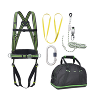 Kratos Complete set valbeveiliging Daken Basic harnas antival Veiligheidslijn lijnklem 10 Ankerstrop Stalen karabijnhaak