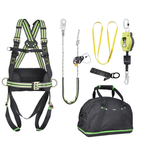 WEEKDEAL: Complete set valbeveiliging Daken Antival- zekeringgordel Valstopblok 6m Werkpositielijn +klem 5m Ankerstrop Ankerpunt voor op hout