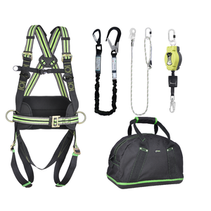 WEEKDEAL: Complete set valbeveiliging Allround Antival- zekeringgordel Valstopblok 6m Werkpositielijn 2m Leeflijn in elastische band