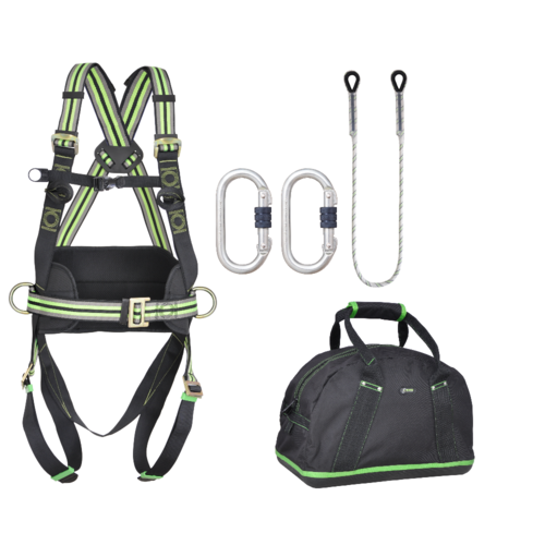Complete set valbeveiliging Hoogwerker Antival- zekeringgordel met opbergtas Kratos Complete set valbeveiliging Hoogwerker Antival- zekeringgordel met opbergtas