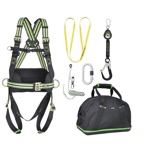Complete set valbeveiliging Allround Antival- zekeringgordel Valstopblok riem 2m Veiligheidslijn lijnklem 10 Ankerstrop Stalen karabijnhaak Kratos Complete set valbeveiliging Allround Antival- zekeringgordel Valstopblok riem 2m Veiligheidslijn lijnklem 10 Ankerstrop Stalen karabijnhaak