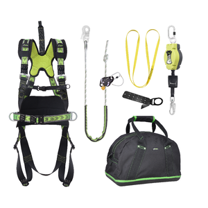 WEEKDEAL: Complete set valbeveiliging Daken Harnas werkpositie lijn Valstopblok 6m Werkpositielijn +klem 5m Ankerstrop Ankerpunt voor op hout