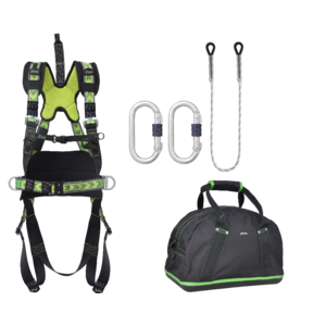 Kratos Complete set valbeveiliging Hoogwerker Harnas werkpositie lijn met opbergtas Complete set valbeveiliging Hoogwerker Harnas werkpositie lijn met opbergtas