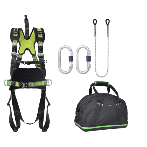 Kratos Complete set valbeveiliging Hoogwerker Harnas werkpositie lijn met opbergtas