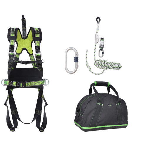 Complete set valbeveiliging Daken Harnas werkpositie lijn Veiligheidslijn lijnklem 10 Stalen karabijnhaak Kratos Complete set valbeveiliging Daken Harnas werkpositie lijn Veiligheidslijn lijnklem 10 Stalen karabijnhaak
