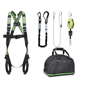 WEEKDEAL: Complete set valbeveiliging Allround Antivalharnas II Valstopblok 6m Werkpositielijn 2m Leeflijn in elastische band