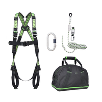 Kratos Complete set valbeveiliging Daken Antivalharnas II Veiligheidslijn lijnklem 10 Stalen karabijnhaak