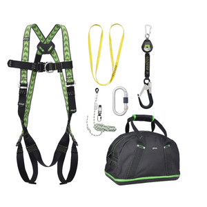 Complete set valbeveiliging Allround Antival harnas Valstopblok riem 2m Veiligheidslijn lijnklem 10 Ankerstrop Stalen karabijnhaak
