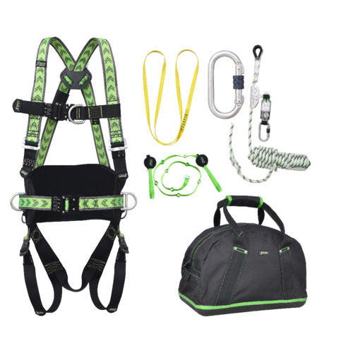 Kratos Complete set valbeveiliging Daken 10m Harnas 2 aanhechtingpnt.