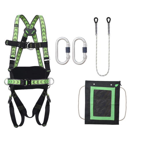 Kratos Complete set valbeveiliging Hoogwerker Harnas 2 aanhechtingpnt. met draagtas