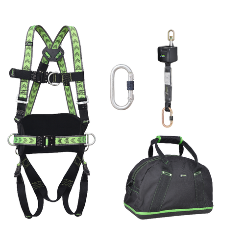 Kratos Complete set valbeveiliging valstopblok 2.5m Harnas 2 aanhechtingpnt.