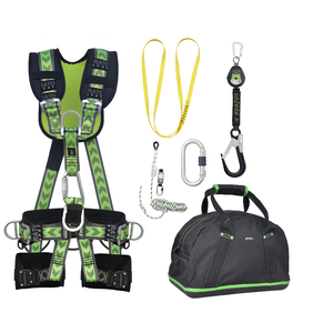 WEEKDEAL: Complete set valbeveiliging Comfort-Plus Allround Valstopblok riem 2m Veiligheidslijn lijnklem 10 Ankerstrop Stalen karabijnhaak
