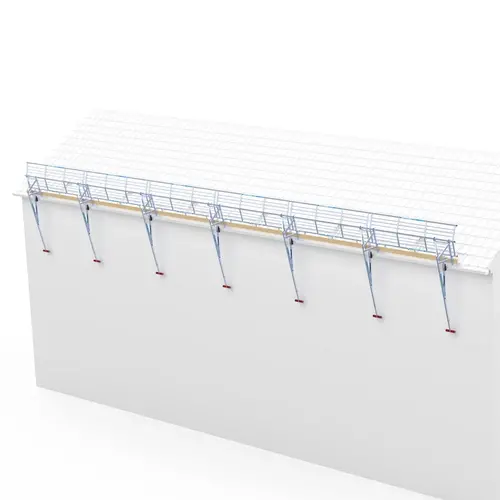 SGS Dakbeveiliging 18 mtr complete set schuin dak Euroscaffold SGS Dakbeveiliging 18 mtr complete set schuin dak