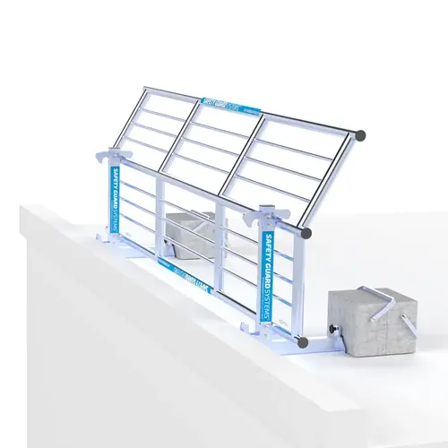 SGS Slim Plus dakrandbeveiliging 3 mtr complete set plat dak Euroscaffold SGS Slim Plus dakrandbeveiliging 3 mtr complete set plat dak