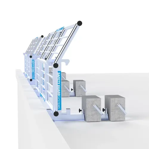 Euroscaffold SGS Slim Plus dakrandbeveiliging 6 mtr complete set plat dak