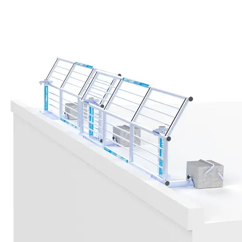 Euroscaffold SGS Slim Plus dakrandbeveiliging 6 mtr complete set plat dak