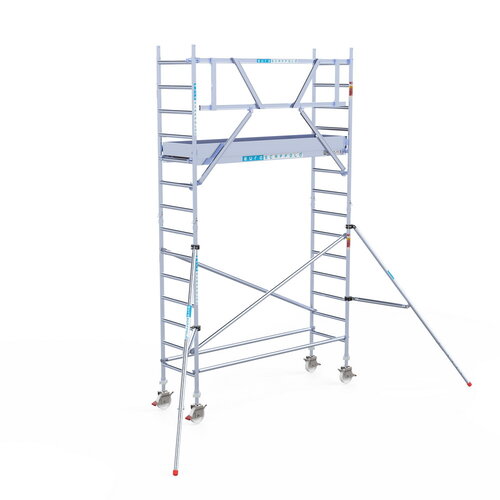 Rolsteiger Professional 75x250 5,2m werkhoogte enkele voorloopleuning Euroscaffold Rolsteiger Professional 75x250 5,2m werkhoogte enkele voorloopleuning