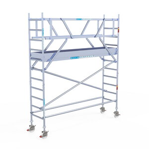 Euroscaffold Rolsteiger Professional 75x305 4,2m werkhoogte dubbele voorloopleuning Rolsteiger Professional 75x305 4,2m werkhoogte dubbele voorloopleuning