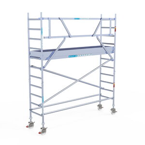Euroscaffold Rolsteiger Professional 75 x 305 x 4,2m incl. lichtgewicht platform + enkele voorloopleuning Rolsteiger Professional 75 x 305 x 4,2m incl. lichtgewicht platform + enkele voorloopleuning