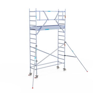 Euroscaffold Rolsteiger Professional 75x250 5,2m lichtgewicht platform enkele voorloopleuning Rolsteiger Professional 75x250 5,2m lichtgewicht platform enkele voorloopleuning