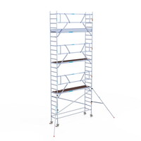 Euroscaffold Rolsteiger Professional 75 x 305 x 8,2m werkhoogte incl. lichtgewicht platform + enkele voorloopleuning