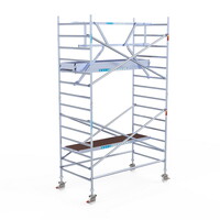 Euroscaffold Rolsteiger Professional met enkele voorloopleuning 135 x 250 x 5,2m met lichtgewicht platform