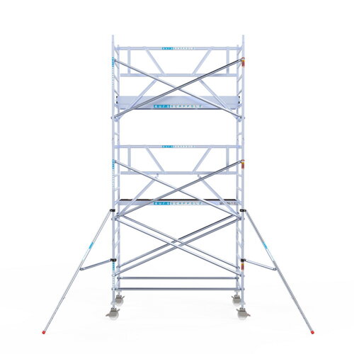 Euroscaffold Rolsteiger Professional met enkele voorloopleuning 135 x 250 x 6,2m met lichtgewicht platform