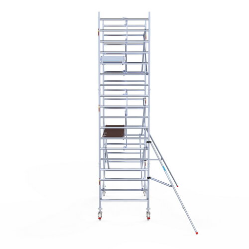 Euroscaffold Rolsteiger Professional met enkele voorloopleuning 135 x 250 x 6,2m met lichtgewicht platform