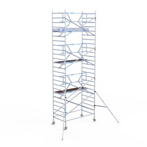 Euroscaffold Rolsteiger Professional 135 x 250 x 8,2m werkhoogte incl. lichtgewicht platform + enkele voorloopleuning Rolsteiger Professional 135 x 250 x 8,2m werkhoogte incl. lichtgewicht platform + enkele voorloopleuning