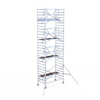 Euroscaffold Rolsteiger Professional 135 x 250 x 9,2m werkhoogte incl. lichtgewicht platform + enkele voorloopleuning