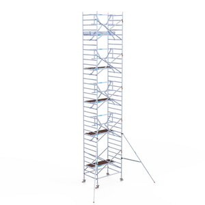 Euroscaffold Rolsteiger Professional 135 x 190 x 11,2m werkhoogte incl. lichtgewicht platform + enkele voorloopleuning Rolsteiger Professional 135 x 190 x 11,2m werkhoogte incl. lichtgewicht platform + enkele voorloopleuning